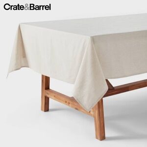 Crate & Barrel Linden Ecru Tablecloth